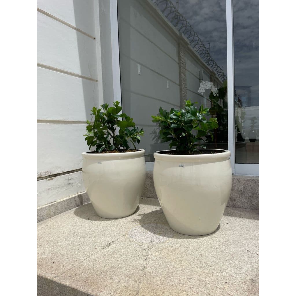 Vaso fibra de vidro para plantas Vaso baixo e redondo Vaso para casa e jardim 50cm Alexandrita G