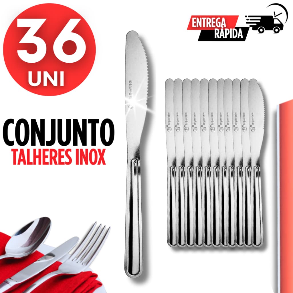 Kit 36 Unidades Facas Inox – Qualidade Profissional Para sua Casa