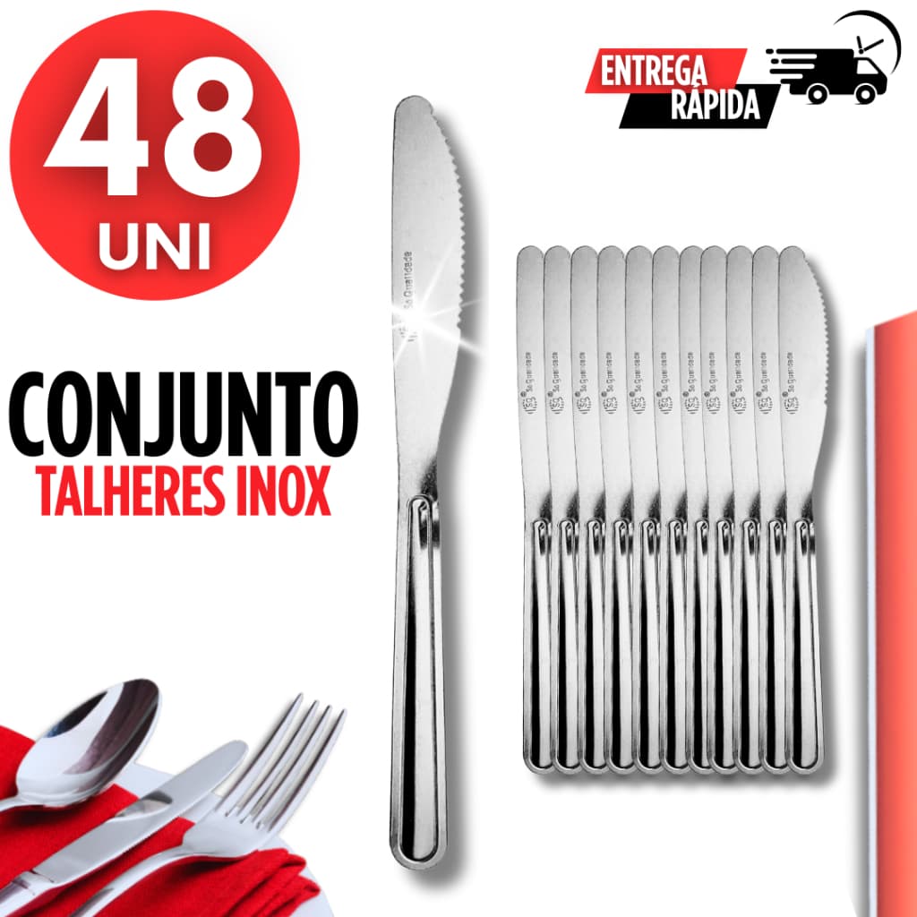 Kit 48 Facas Inox – Eficiência e Estilo em Cada Refeição Ideal para Festas restaurentes