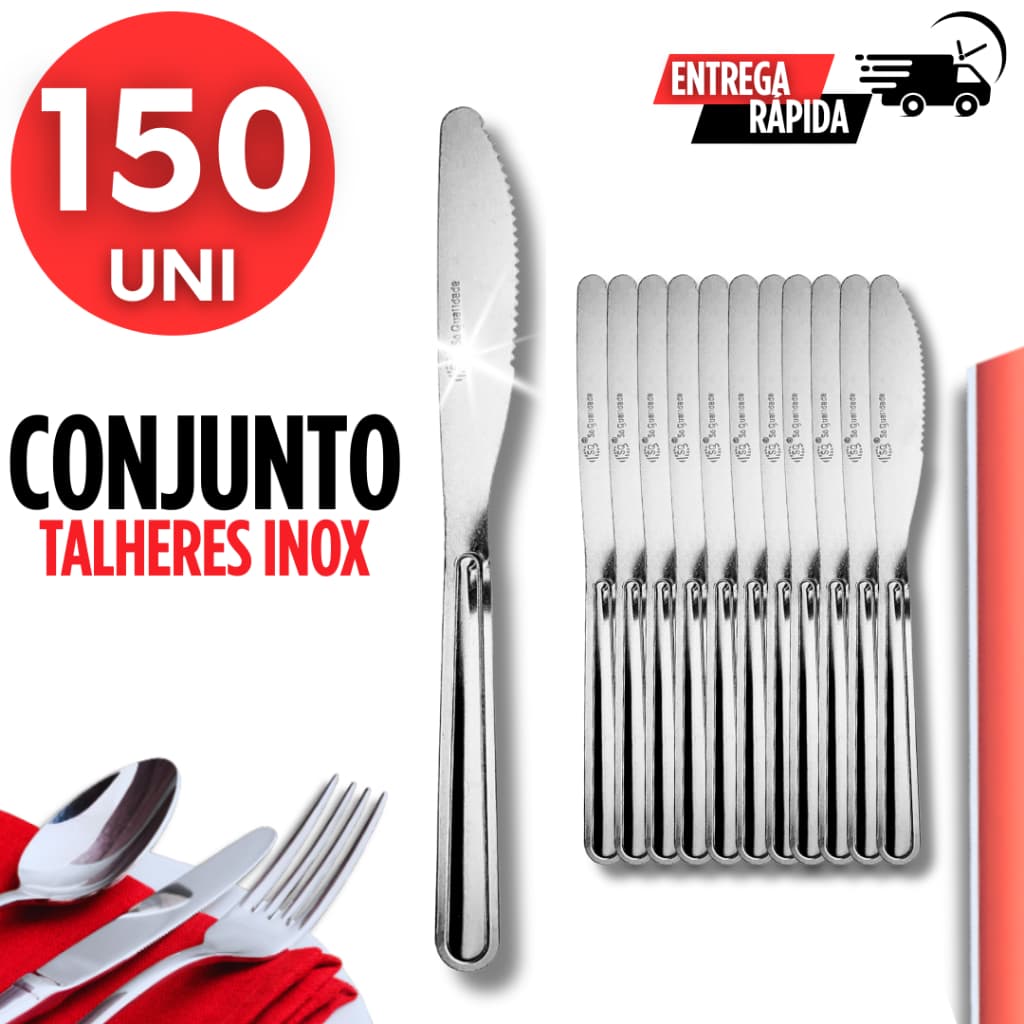 Kit 150 Facas Aço Inox – Perfeito para Restaurantes, Jantares e Eventos E Outros