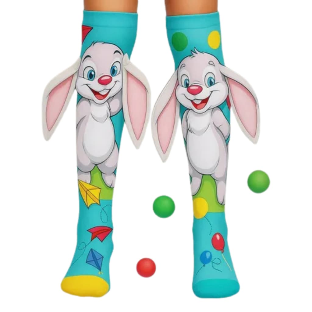 Meia Cano Longo 3d Tridimensional Infantil para Menina de Coelho
