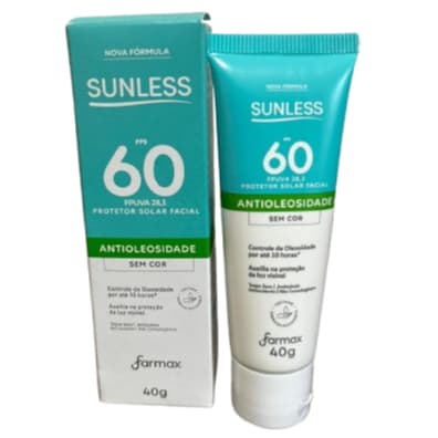 PROTETOR SOLAR FACIAL SUNLESS FPS 60 - SEM COR - 40G