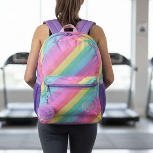 Mochila Grande Escolar Academia Viagem Menina Pompom Teen Color Love Denlex DL1069