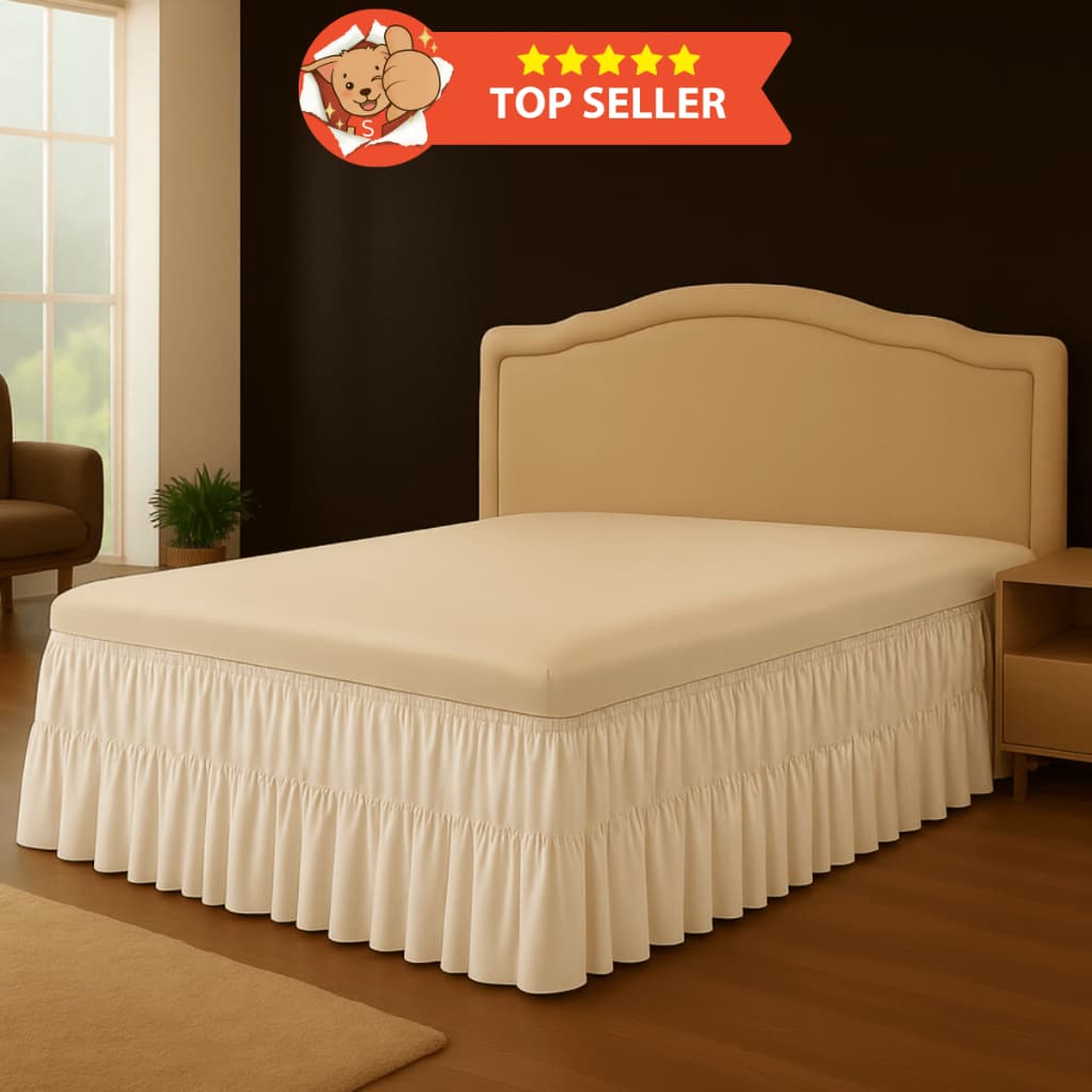 Saia Box Ajustável p/ Cama Box Casal, Queen e King Size - Duplo Elástico Reforçada - Decoração