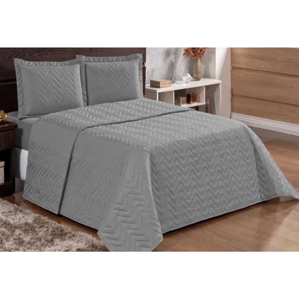 Cobre Leito Queen 03 Peças De Microfibra Matelado Liso