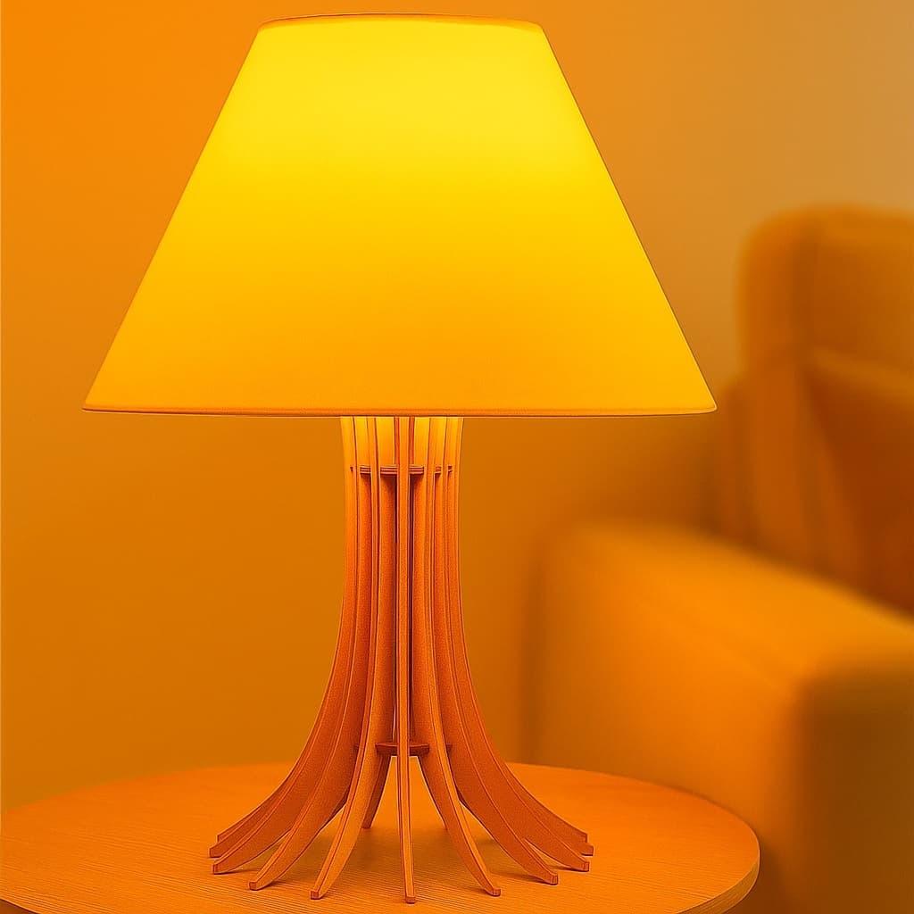 Abajur luminaria Giovanna de mesa mdf cortada a laser -sala quarto escritório Hall