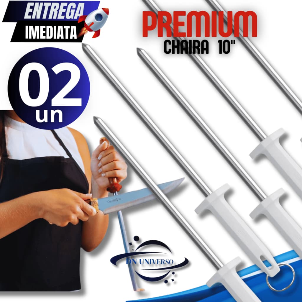 Kit 2 Peças Amolador Chaira 10'' Polegadas Resistencia, Durabilidade e Resistencia Garantida para sua cozinha