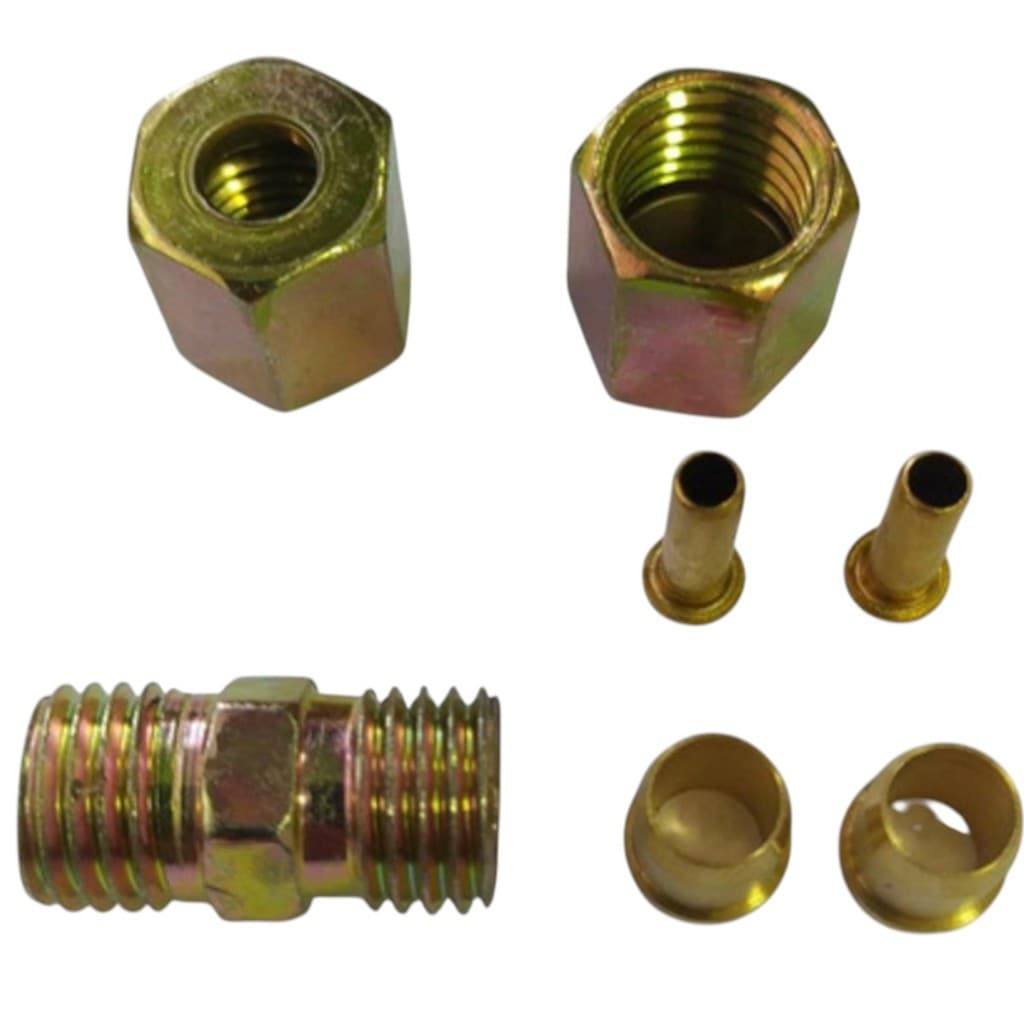 5 Pçs Conexão União Reta Metal Pneumatica Porca E Anilha