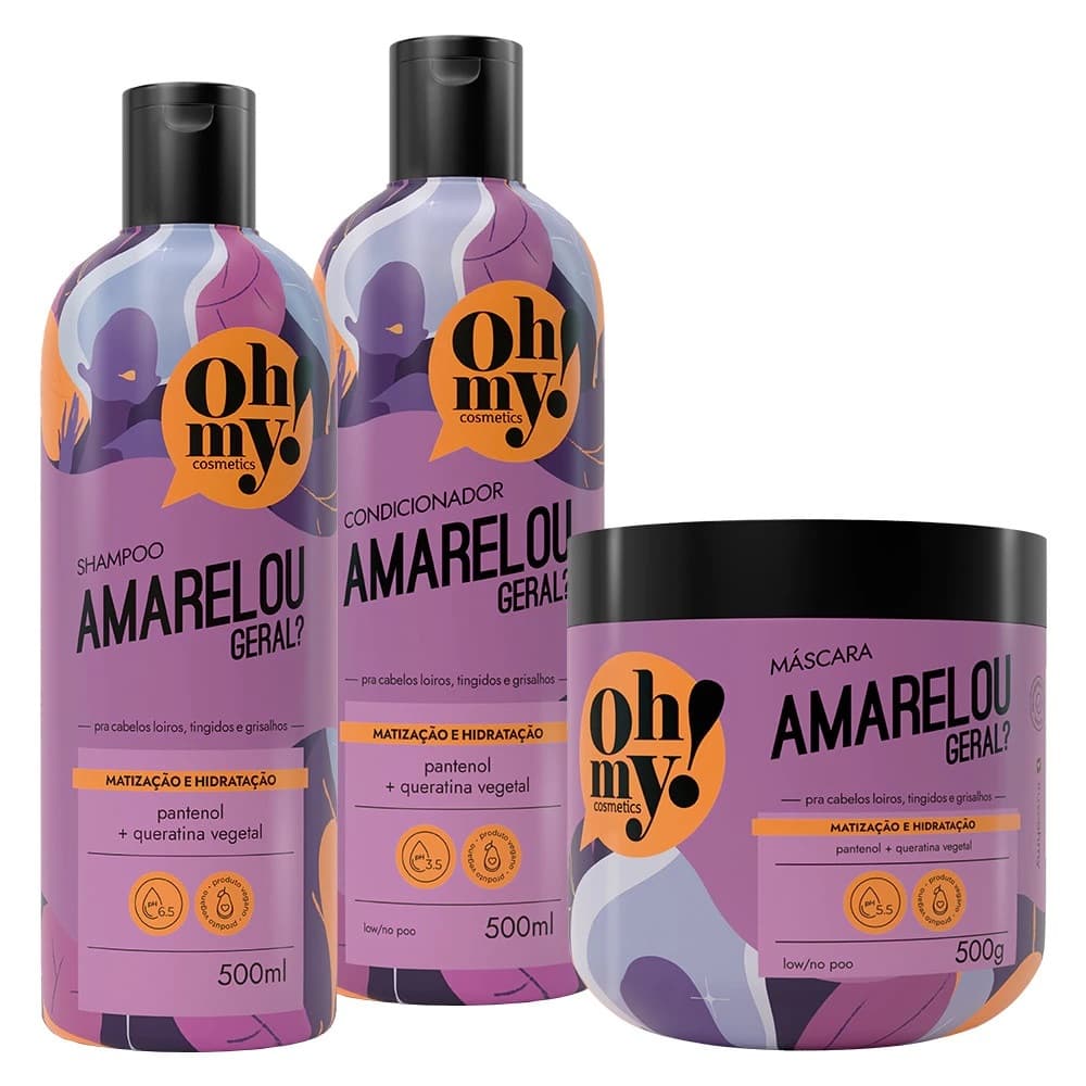 Shampoo Condicionador e Mascara Matizadora 500ml/500gr Amarelou Geral?  Oh My!