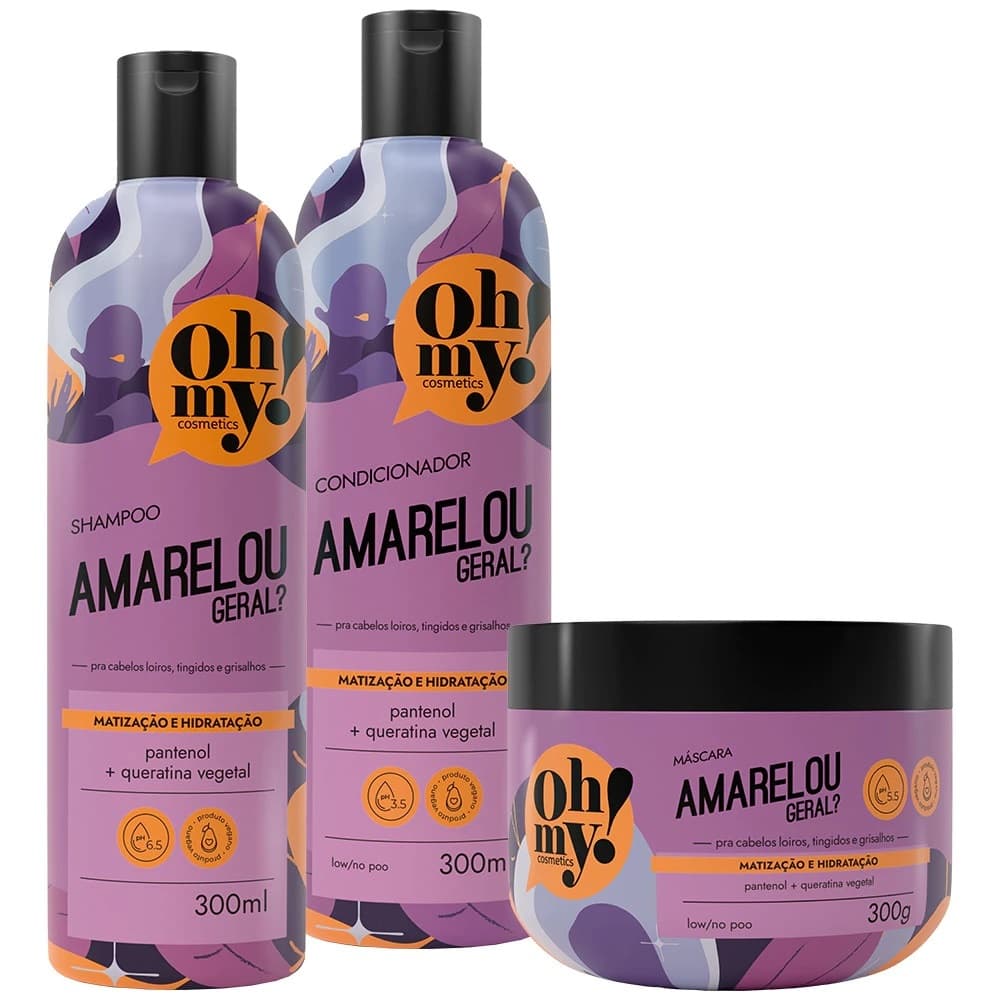 Shampoo Condicionador e Máscara Matizadora 300ml/gr Amarelou Geral? Oh My!