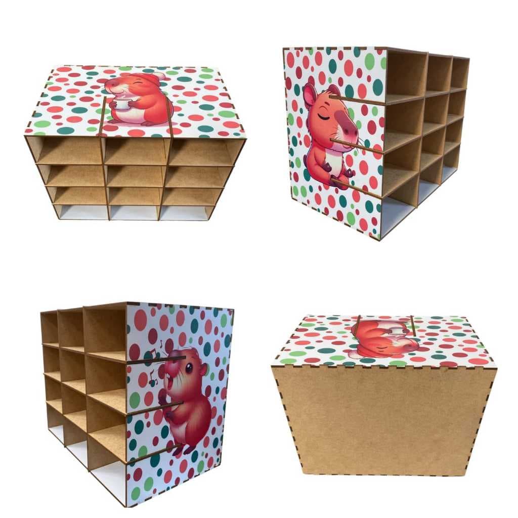 Porta Caneta  Marcador Organizador Box Mdf Bichinho Capivara Pet