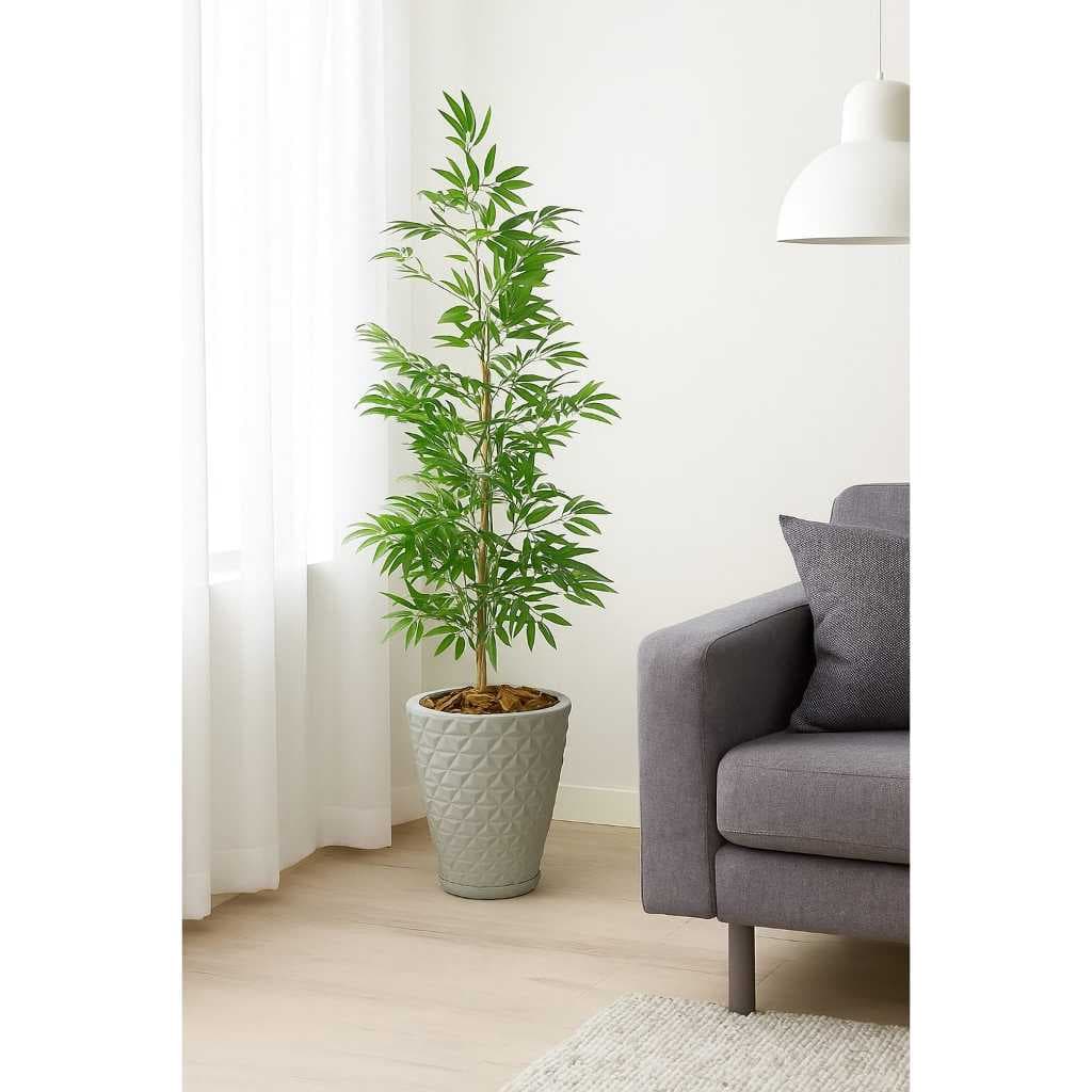 Vaso 3d Areia + Árvore Bambu Semi Artificial Grande 1,65m