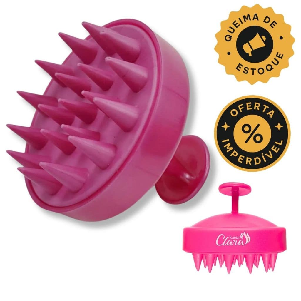 Escova Massageadora Capilar Silicone Antiqueda