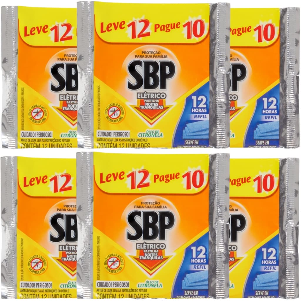 Repelente Pastilha Elétrico Óleo De Citronela Sbp Refil 72un