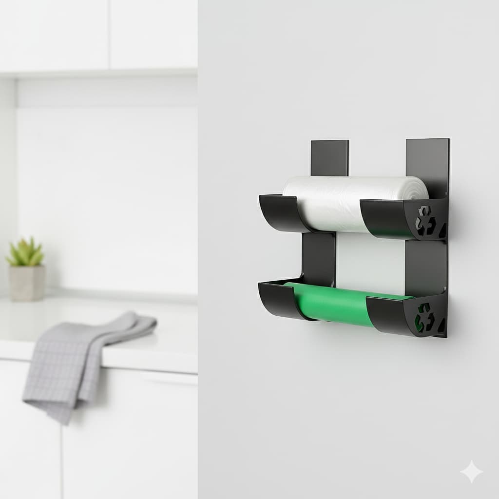 Suporte para sacos plasticos lixo ou utensilios de cozinha