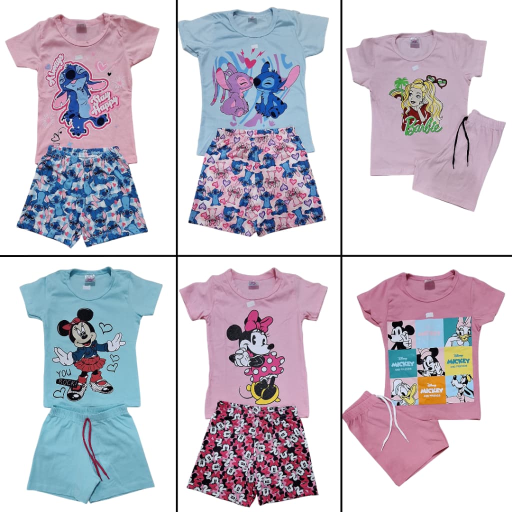 KiT com 2 Conjuntos de verão infantil para menina sem opção de escolha