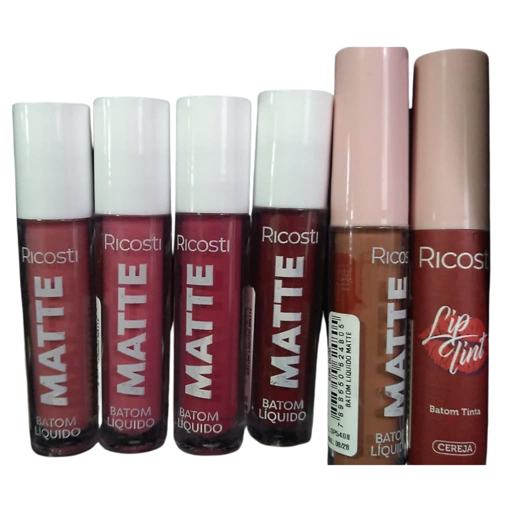 Batom Matte Líquido Ricosti Vegano escolha A Sua Cor embalagem tester provador sem uso menor preço promoção