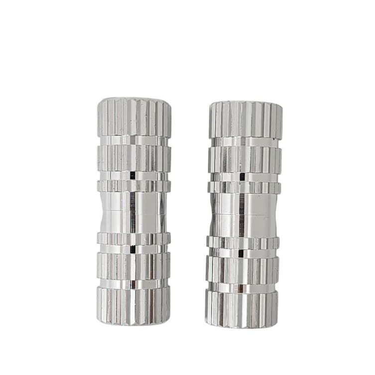 Par De Pedaleira Apoio Pezinho Trolhinha Aluminio Bike Mtb Polida