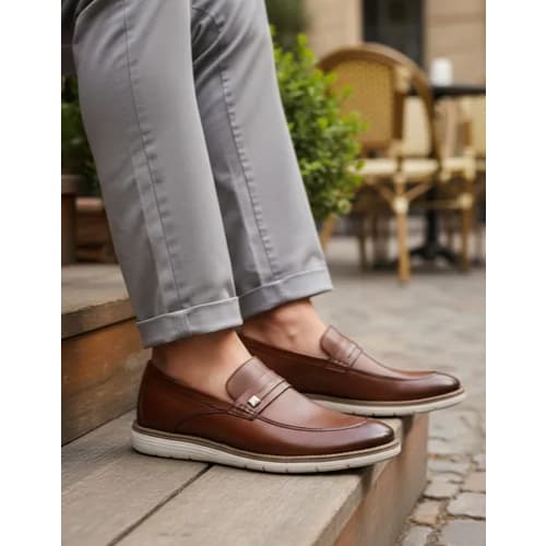 sapato social masculino 100% Couro Legitimo Mocassim Loafer Conforto Oxford Homem Dia Elegante