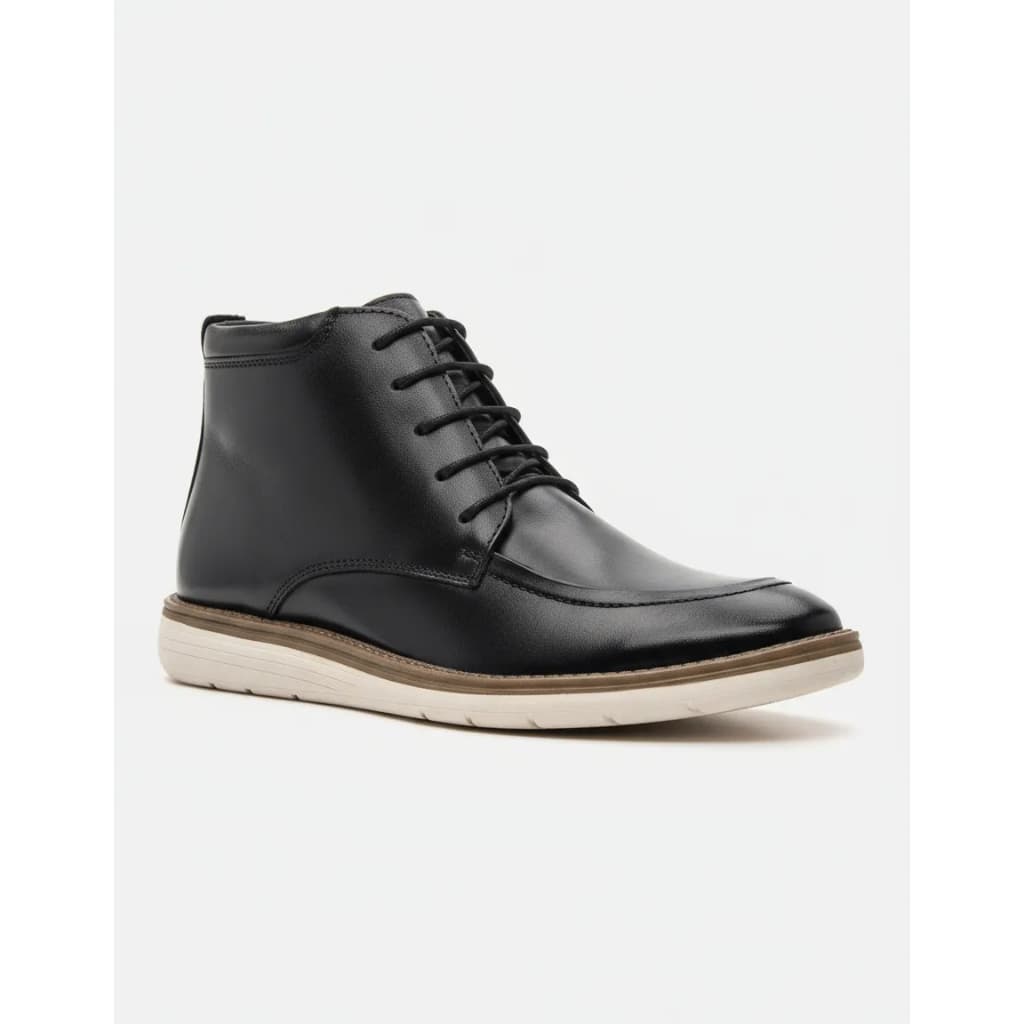 Botina Bota Masculina Couro Legitimo Oxford Esport Fino Preto Coturnos
