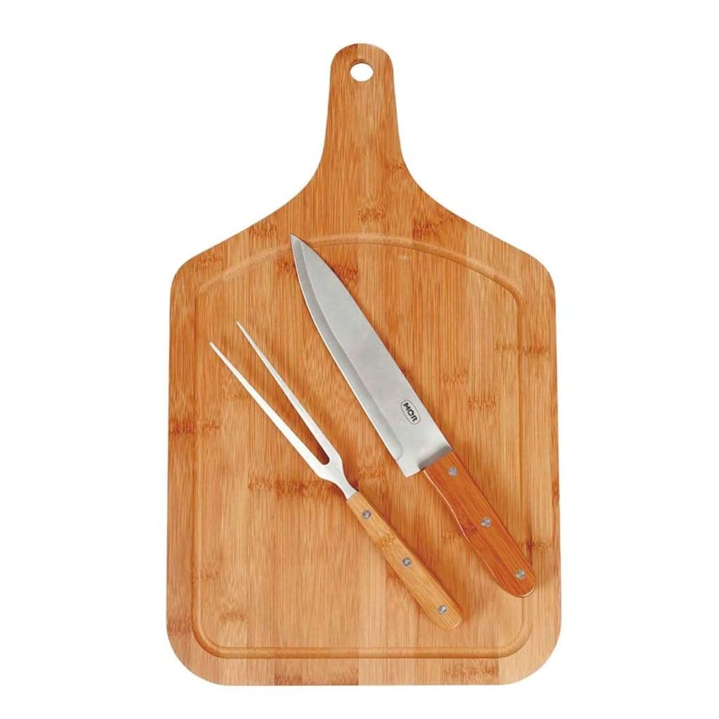 CONJUNTO CHURRRASCO BAMBOO TABUA 50x30cm C/ ALCA