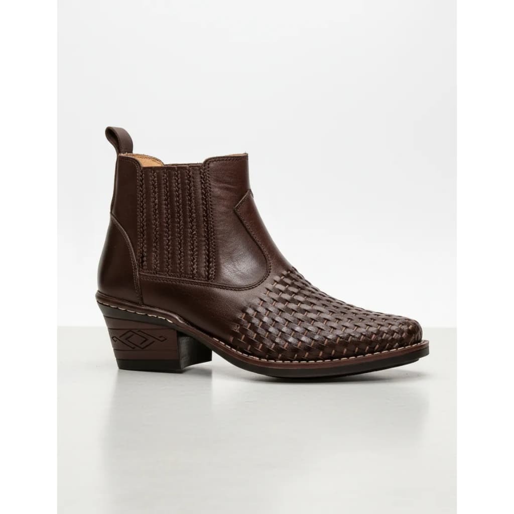 Botina Texana Country Masculina em Couro Legitimo Botina Bico Bota Homem Peão