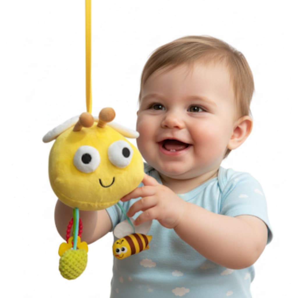 Móbile De Bebê Mordedor Abelinha Chocalho Puxador Pelúcia importada