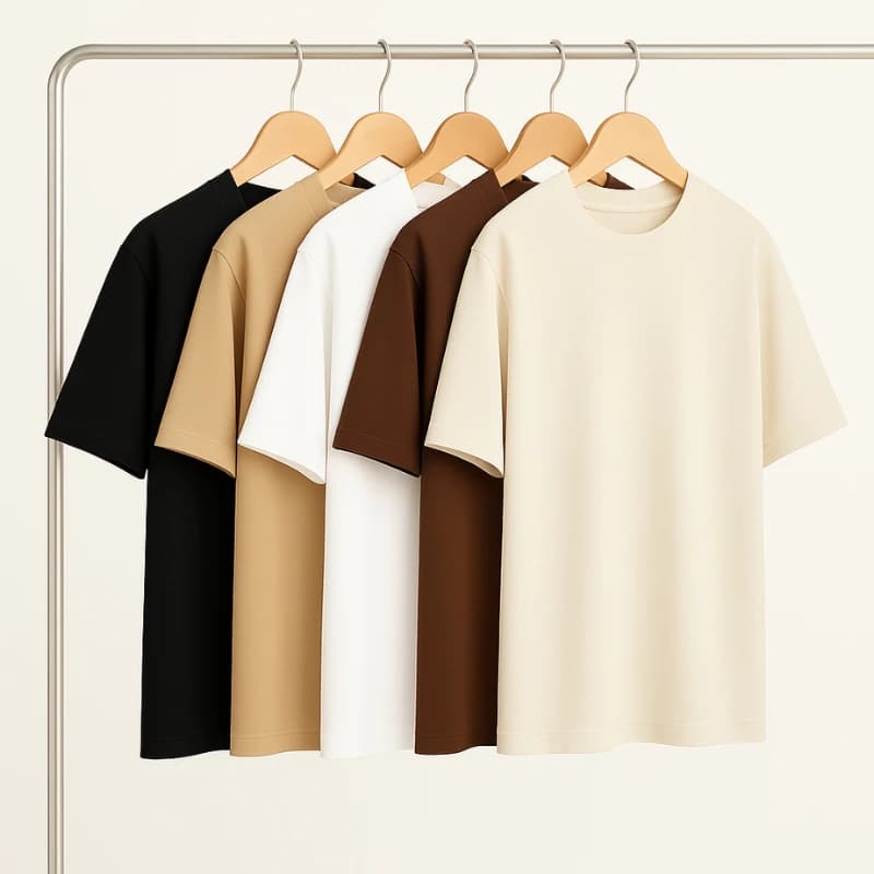 Kit 5 Camiseta Manga Curta 100% Algodão Camisa T-Shirt Básica Masculina Slim