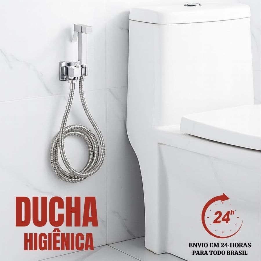 Ducha higiênica Par Banheiro  quadrada metal cromada luxo
