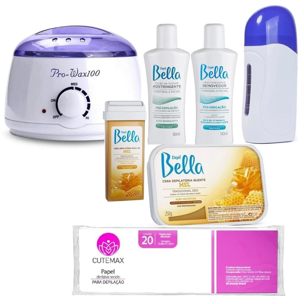 Kit Para Depilação Com Cera Quente Rolon E Termocera Profissional Completo