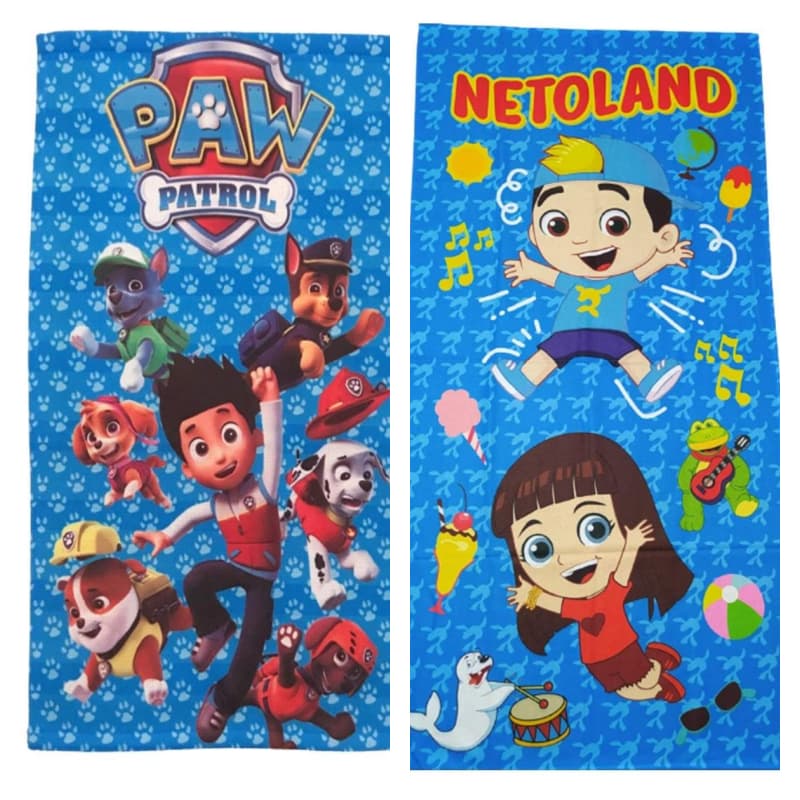Kit com 2 Toalhas De Banho Praia Piscina Infantil Patrulha Canina E Luccas Neto