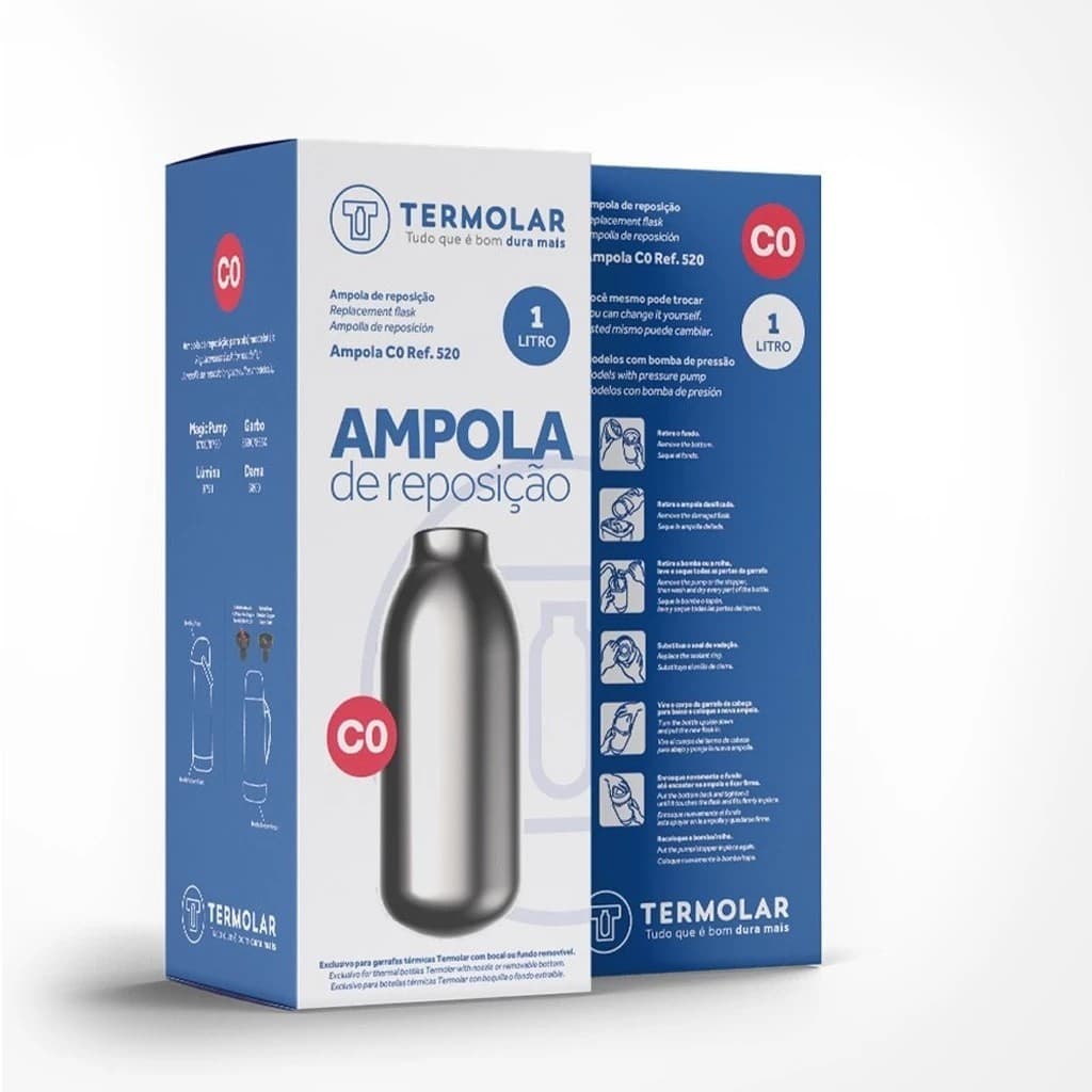 Ampola Térmica De Reposição para Garrafa Térmica Termolar 1 Litro com Bomba de Pressão