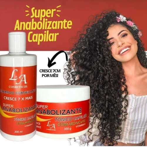 Kit Anabolizante Capilar Cabelos Cacheados Crescimento Acelerado até 7 cm por Mês Original