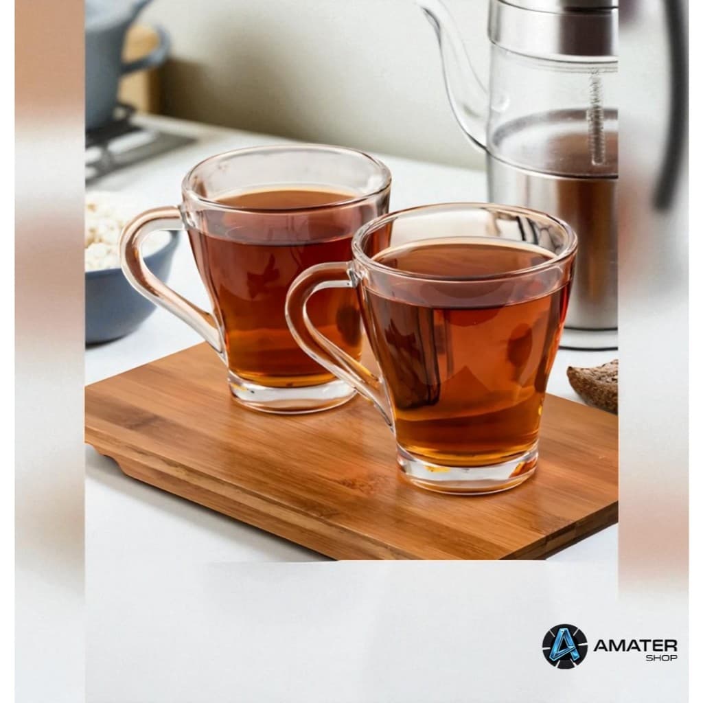 Conjunto Jogo 12, 9, 6 ou 3 Xicaras Canecas de Vidro Murlin 265ml Café Chá Cappuccino Expresso