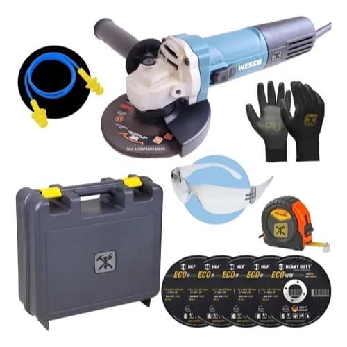 Esmerilhadeira Lixadeira 5 Pol 900w Ws4750 Wesco C/ Maleta