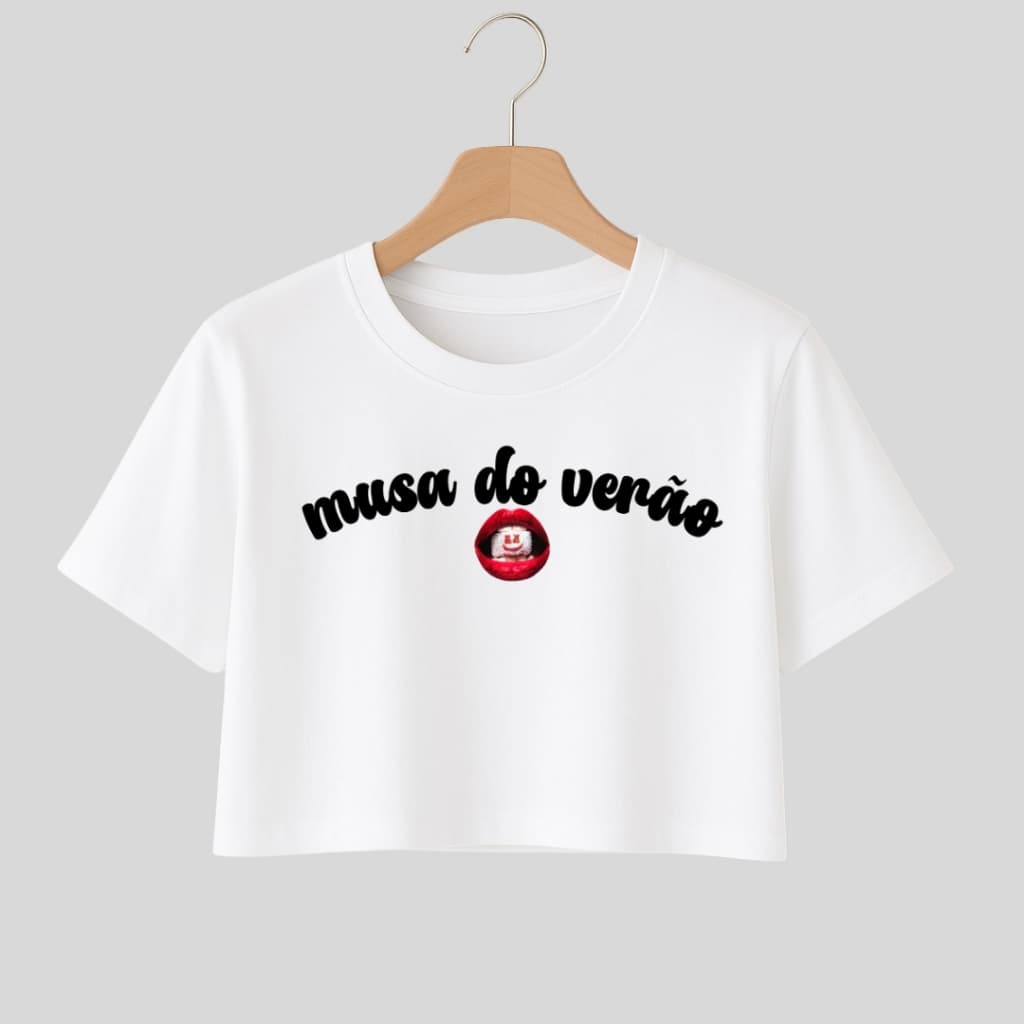 Cropped Curto Música Musa do Verão Funk Brasil 100% Algodão T-shirt Feminina