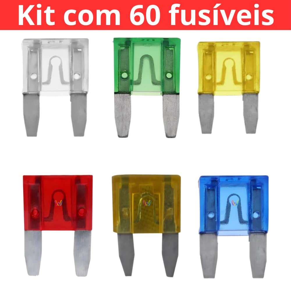 Kit 60 Fusível  Automotivo Lâmina 5a10a 15a 20a 25a 30a Amperes