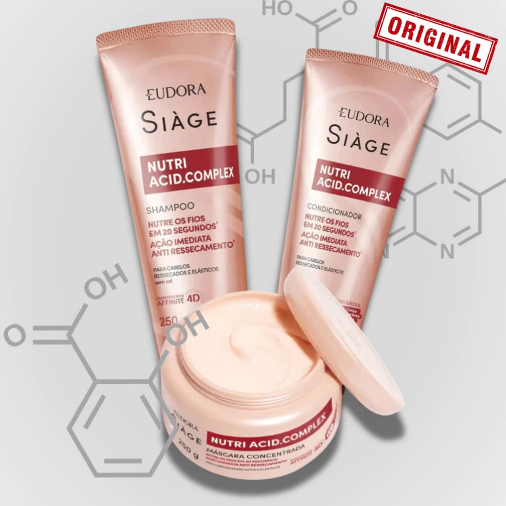 kit Eudora Siàge Nutri Acid Complex Shampoo, Condicionador e Máscara