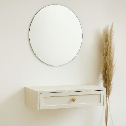 Penteadeira Suspensa Provençal 70 MDF Off White Bancada Maquiagem