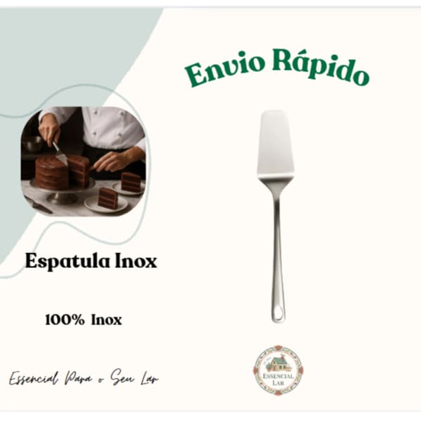 Espátula para Bolo Inox Utensílio de Cozinha e Confeitaria Pá para Servir Bolo e Torta Aço Inoxidável 28cm