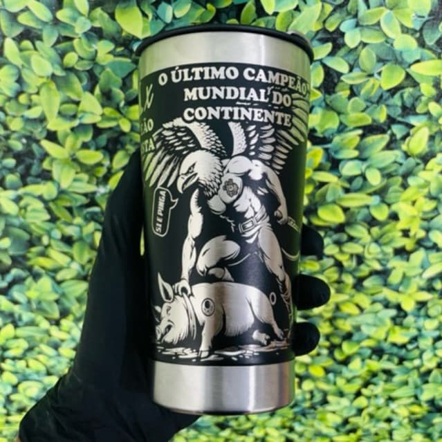 COPO TÉRMICO Corinthians 51 é Pinga  personalizado a laser  360º Graus 473 ML PREMIUM