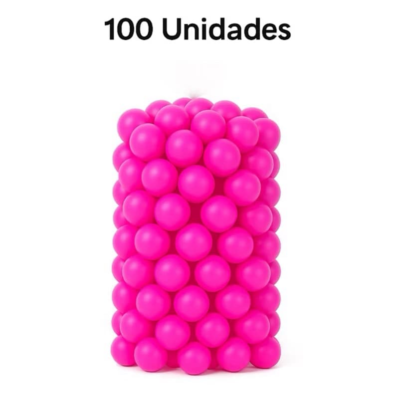 100 Unidades de Bolinha Plástica Rosa Pink Piscina Promoção 15, 25, 50, 100 - Não Amassam