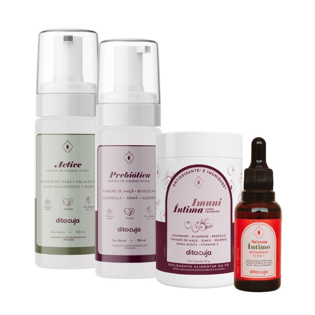 ✨ KIT Cuidados Candidíase Feminina ✨ Dita Cuja - Prevenção, Proteção e Conforto – 4 Produtos