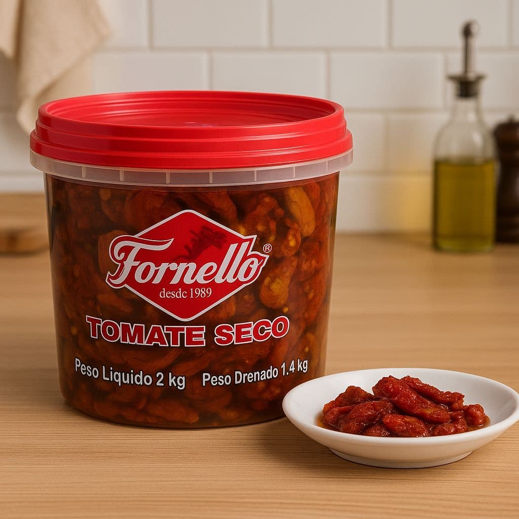 Tomate Seco Em Conserva Premium Balde 2kg /Drenado1,4Kg Fornello