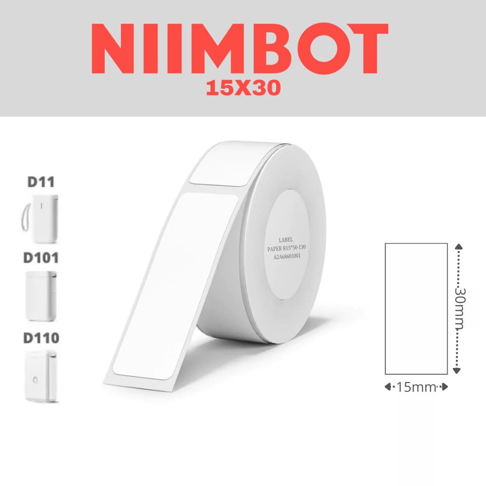 Etiqueta Adesiva Niimbot D110 D101 D11 15x30 mm 195pçs