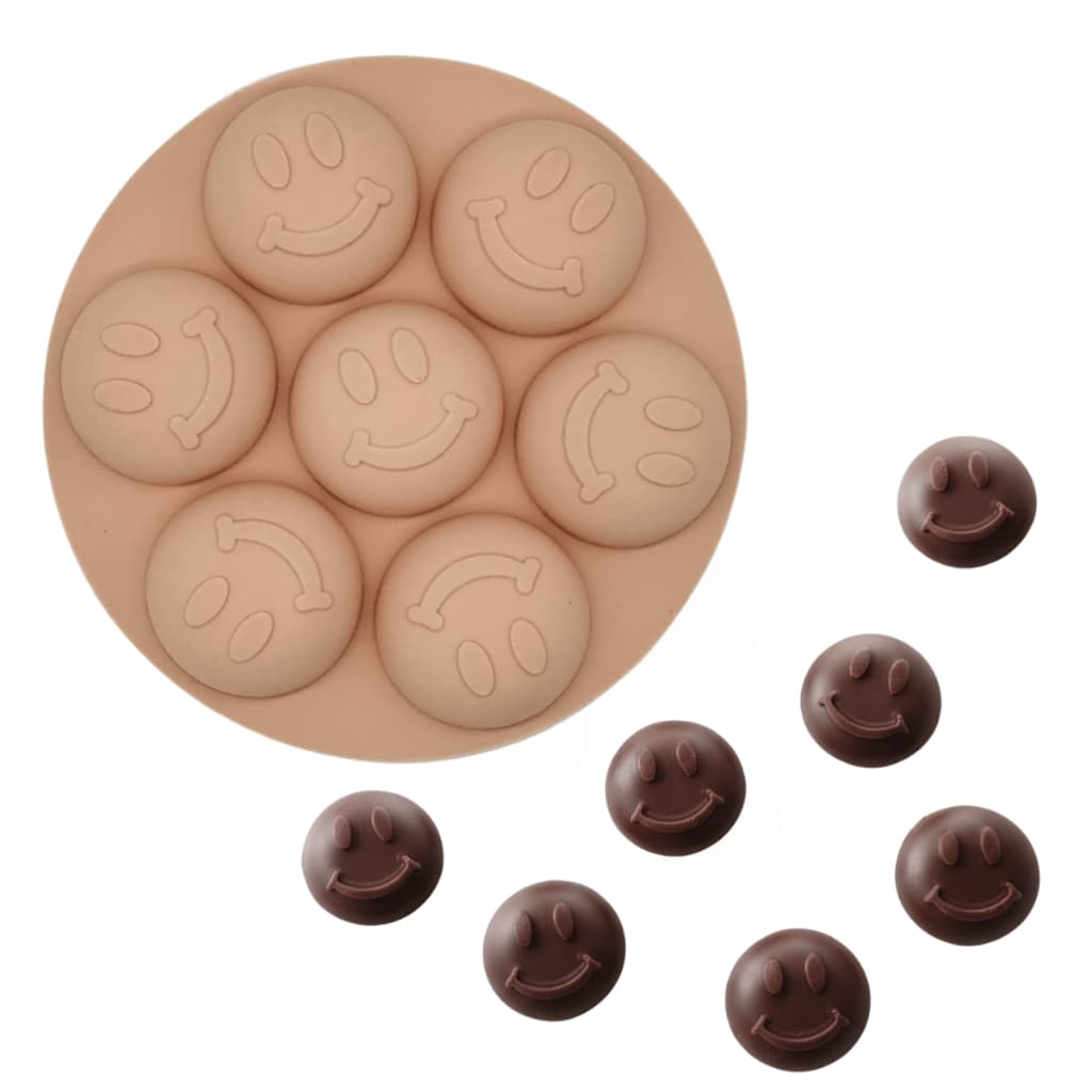Forma de Silicone Smiles Emojis com 7 Cavidades Chocolate Doce Forma Silicone Sabonete