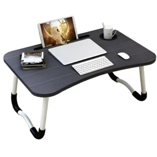 Mesa Para Notebook Portátil Articulada Mdf Grafite Suporte Para Laptop Dobrável Império Imports Home Office Cama Porta T