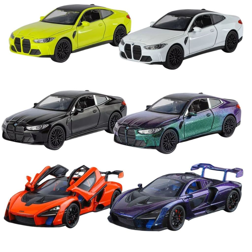 Kit 3 Carrinho Miniatura Ferro Abre Portas Fricção Carro Coleção Veículo Escala 1:32 Sortidos