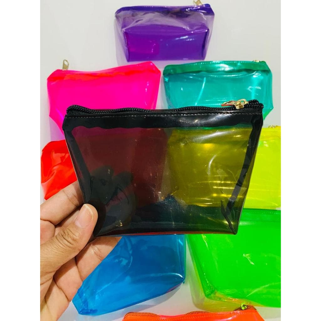 kit com 30 unidades necessaire Bolsinha Cristal Neon (P) Cores lindas e vibrantes para seu evento! Festa/Aniversário etc