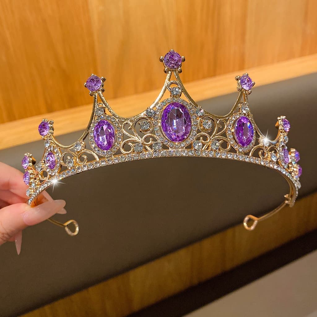 Coroa Tiara de Princesa Strass Luxo Elegante Noiva Casamento Festa Aniversário Acessórios Cabelo Debutante  Glamour Luxo